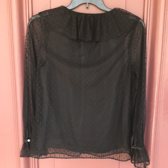 J. Crew Ruffleneck Top in Clip Dot - Picture 4 of 5